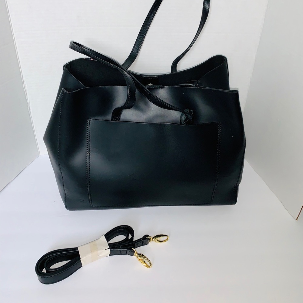 Black leather bag